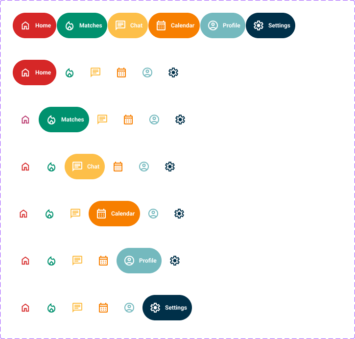 Animated navigation bar Figma design