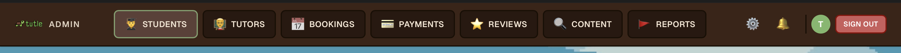 Redesigned top navigation bar with pixel art emoji icons for each section