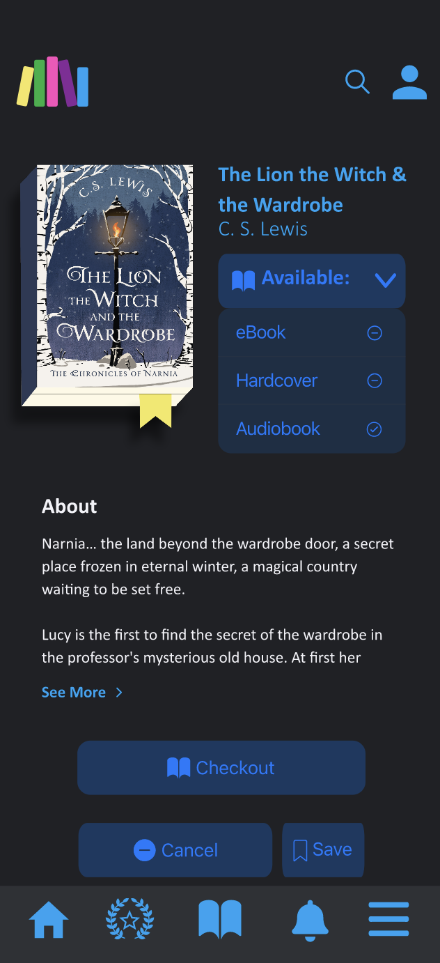 Format selector — dark mode