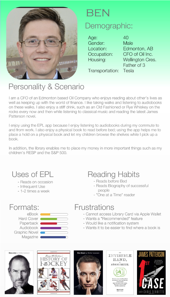 Persona: Ben — developed from user interviews