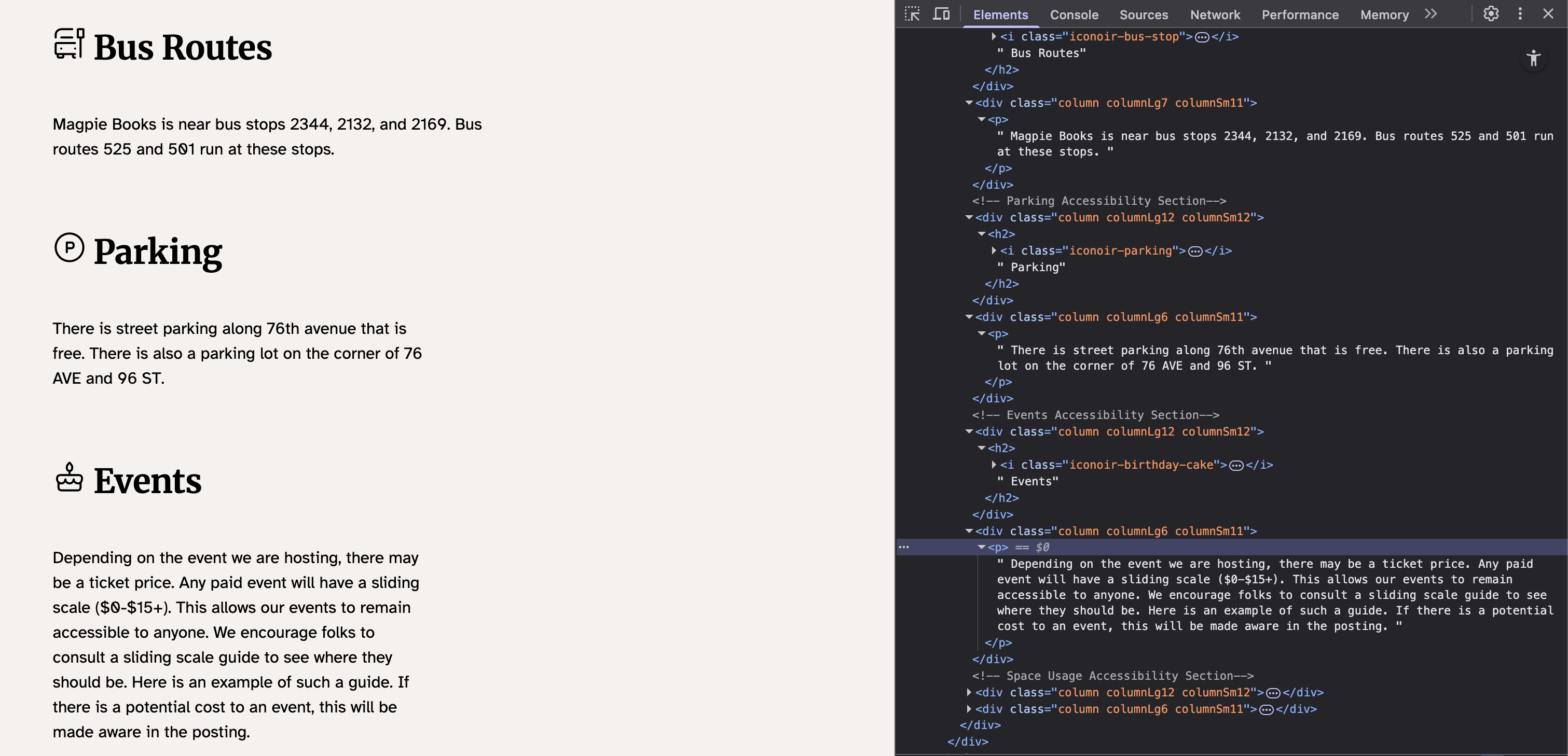 Redesigned Magpie Books accessibility page