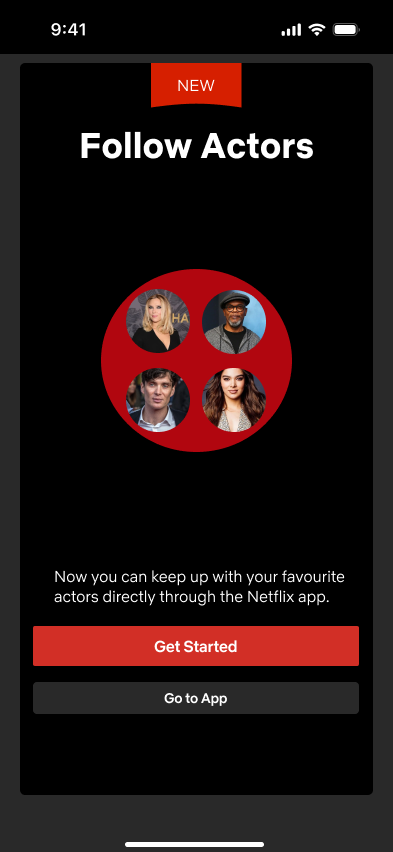 Netflix Follow Actors tab showing actor cards and their films